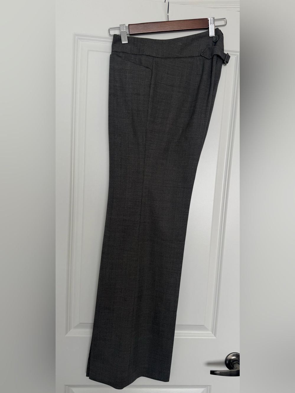 Club Monaco Women’s Grey/ Black Wool Tailored Trousers/ elegant details Size 6 - Picture 7 of 8